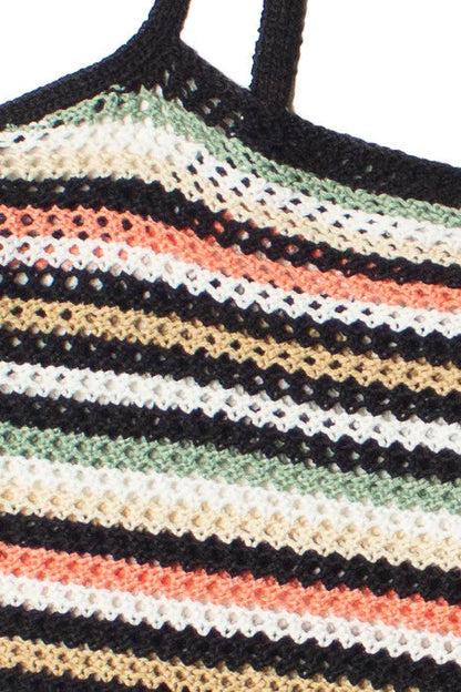 Stripe Crochet Mini Dress