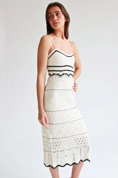Open Knit Midi Dress