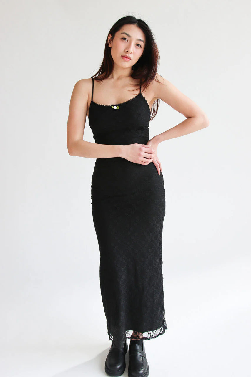 Lace Rosebud Maxi Dress