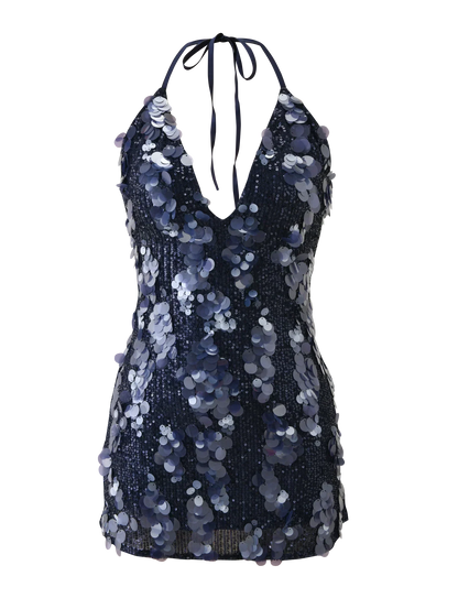 Zana Mini Dress - Navy Sequin