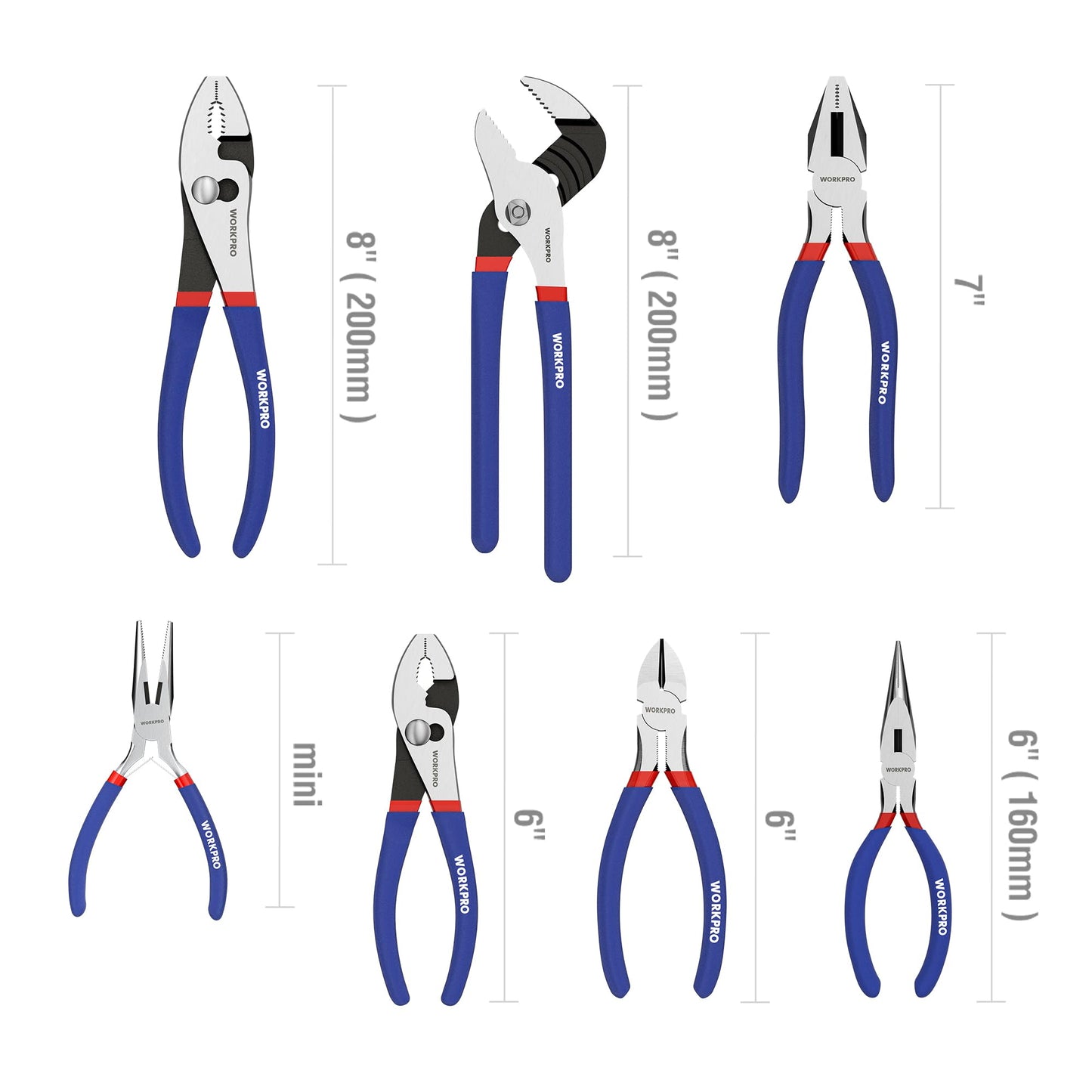 7-Piece Professional Pliers Set – Heavy Duty Steel Hand Tool Kit with Comfort Grip for DIY, Automotive, Electrical & Home Repairs