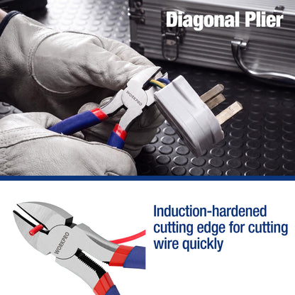 7-Piece Professional Pliers Set – Heavy Duty Steel Hand Tool Kit with Comfort Grip for DIY, Automotive, Electrical & Home Repairs