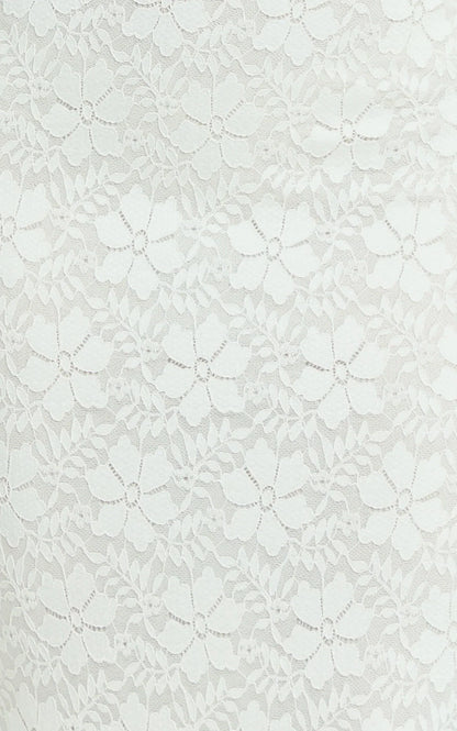 Carly Maxi Dress - Stretch Lace Scoop Neck Dress in Off White