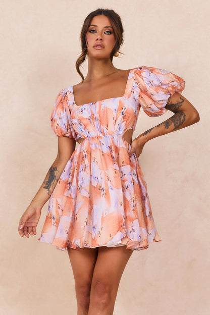 Woodington Sky Mini Dress - Orange
