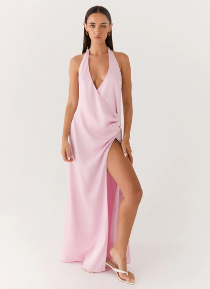 Chellie Wrap Maxi Dress - Pink