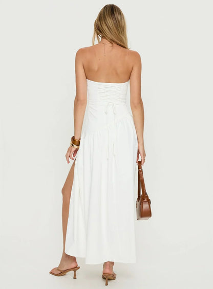 Meredithe Strapless Maxi Dress White
