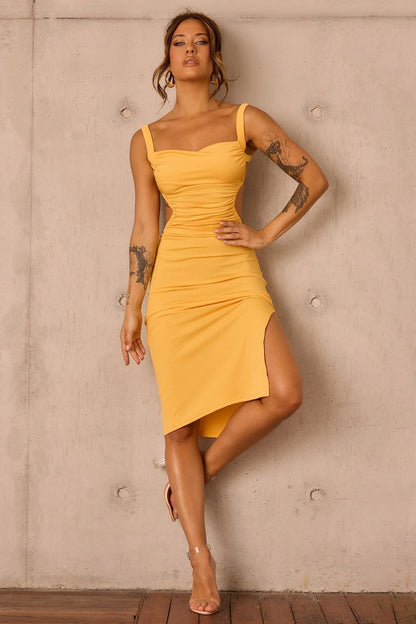 Loveship Midi Dress - Mustard