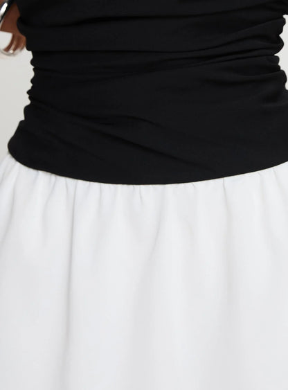 First Impressions Strapless Mini Dress Black / White