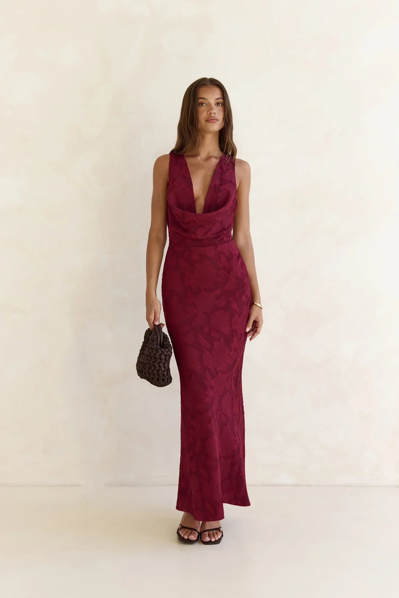 Lasting Luxuries Maxi Dress Wine