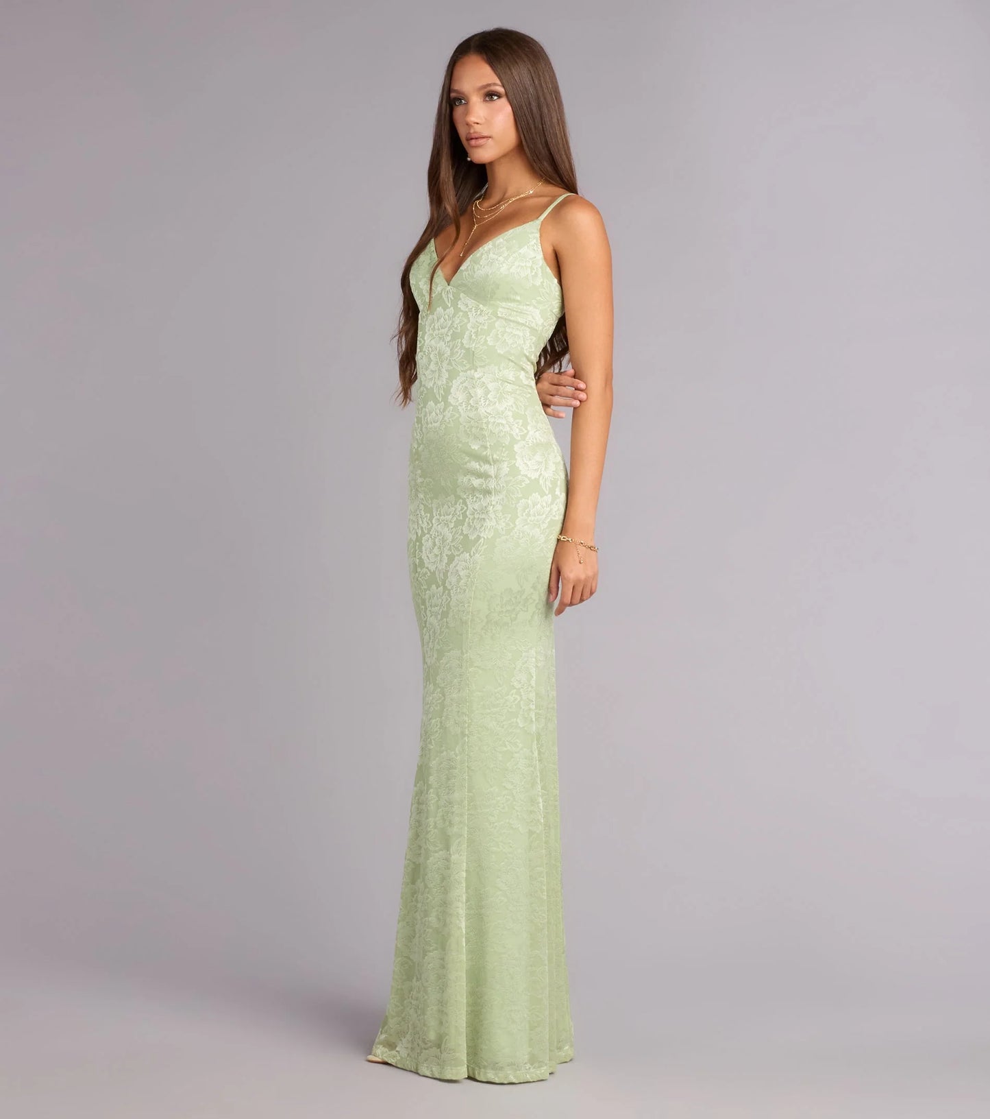 Alex Floral Tie-Back Formal Dress
