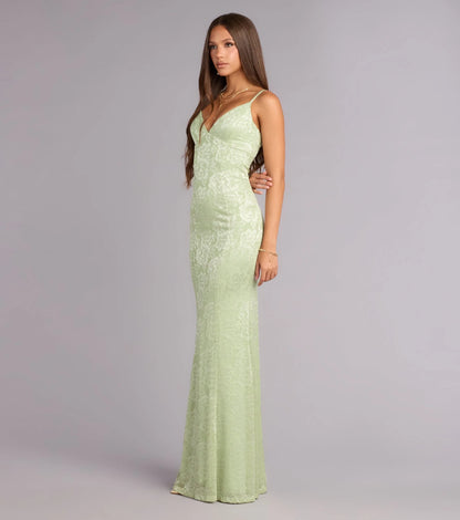 Alex Floral Tie-Back Formal Dress