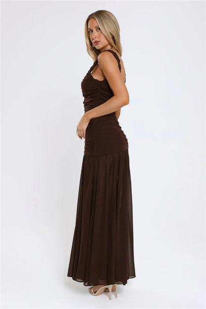 Flirt And Fling Maxi Dress Brown