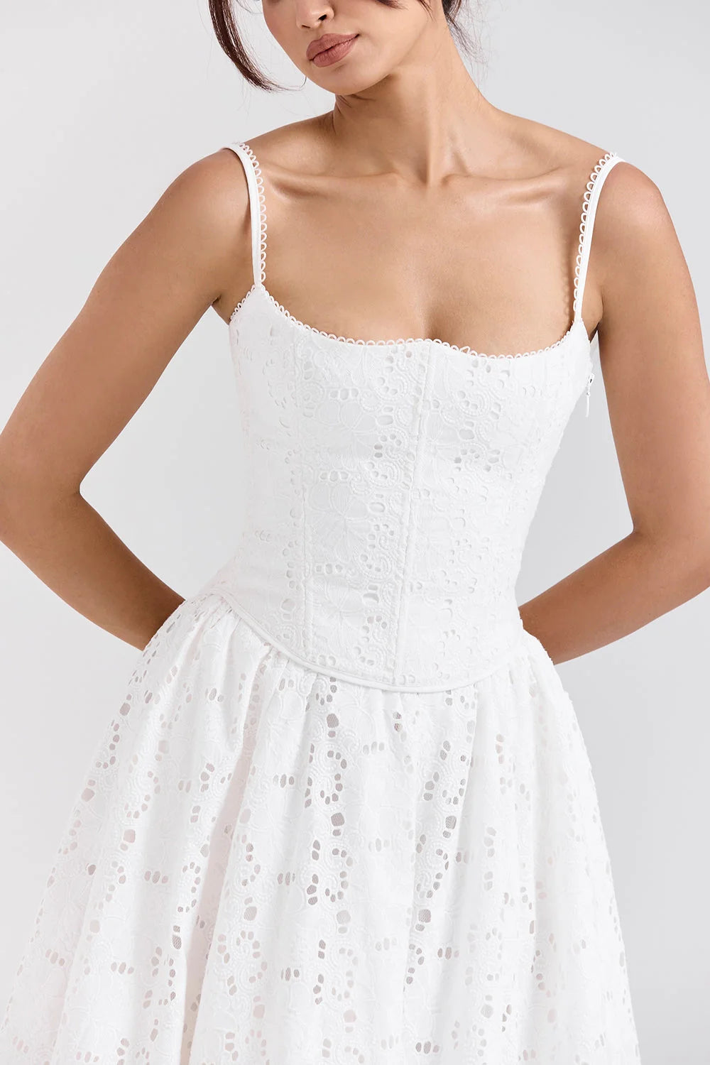 White Broderie Anglais Corset