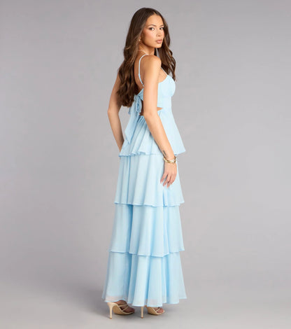 Evening Soirée Chiffon Maxi Dress