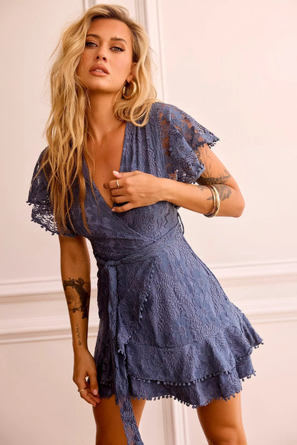 Tickle My Fancy Mini Dress - Midnight Blue
