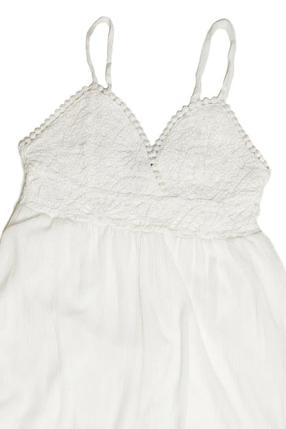 Crochet Bodice Gauze Mini Dress