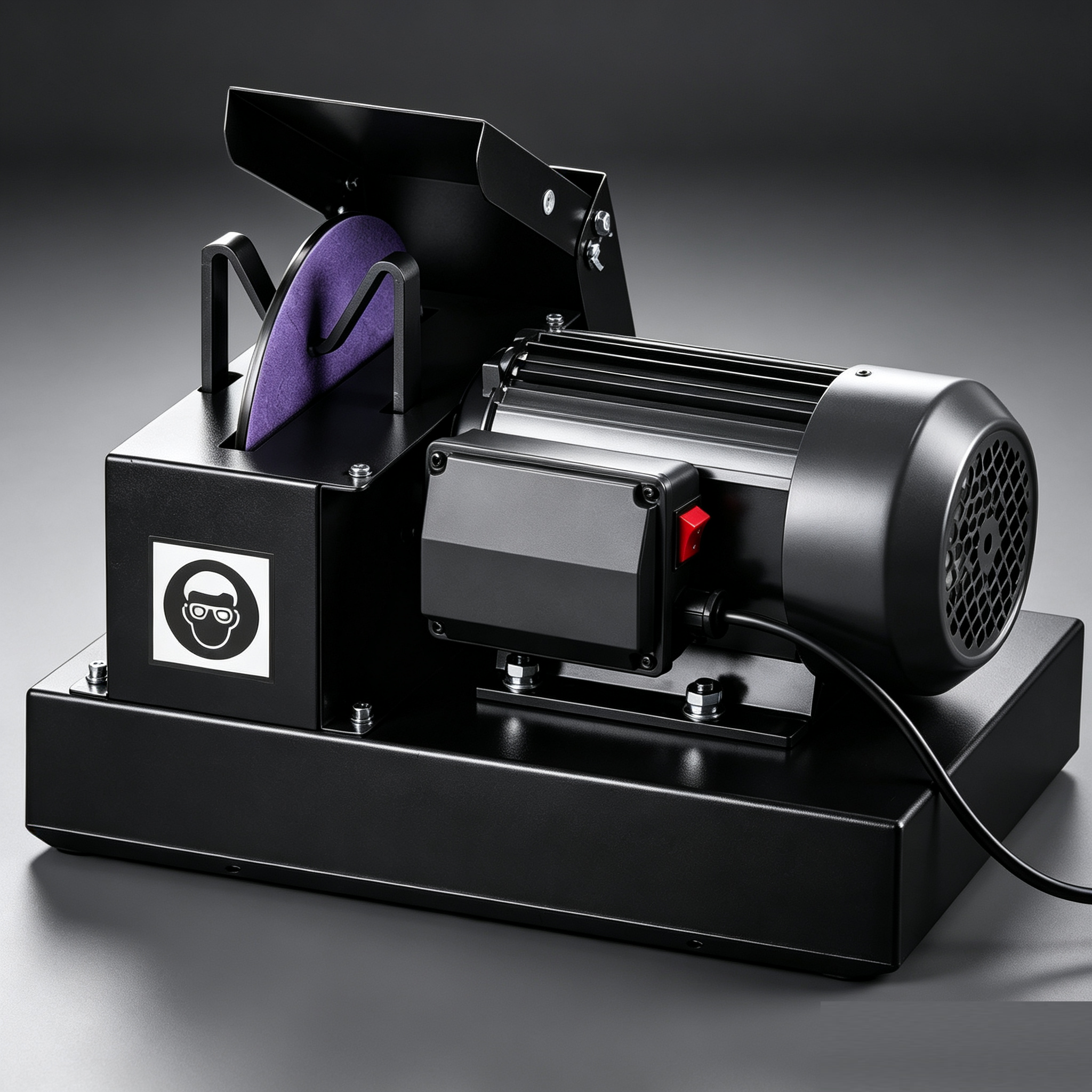 Electric lawn mower blade sharpener