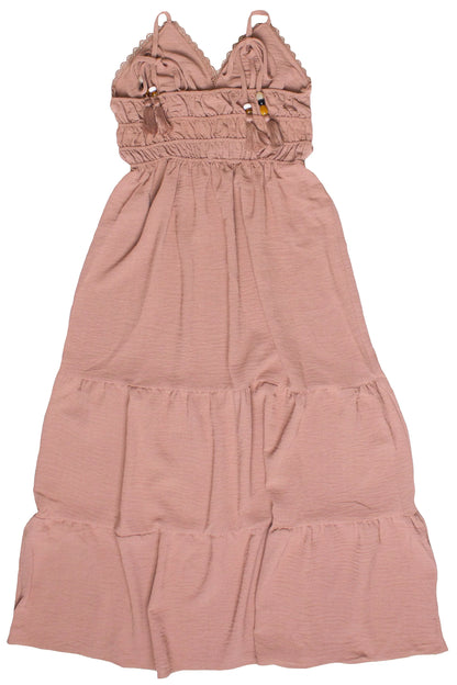 Beaded Tie Straps Maxi Dress