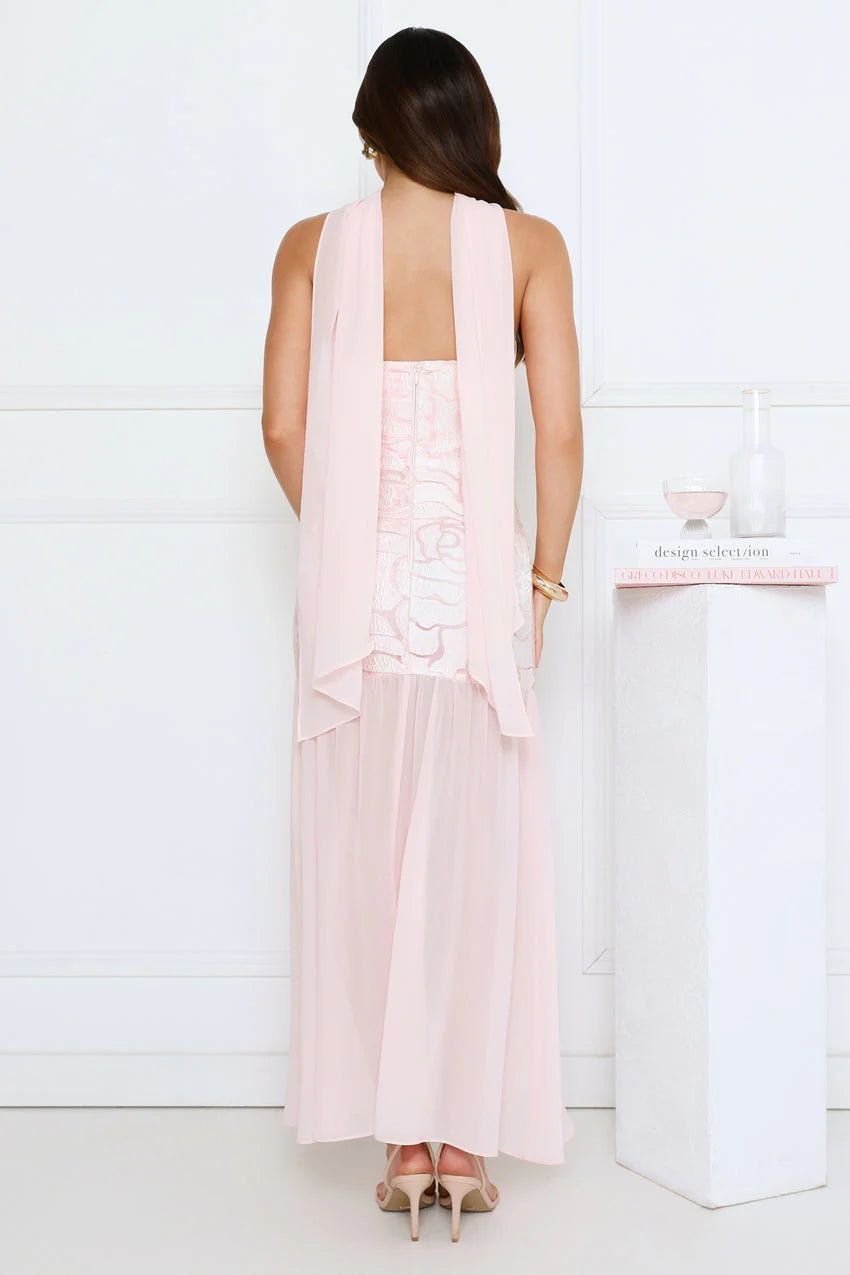 Sophisticated Night Strapless Maxi Dress Pink