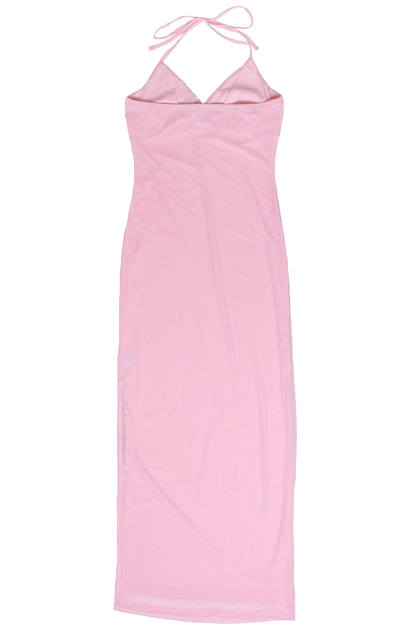 Sequin Beaded Halter Maxi Dress