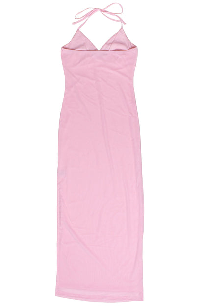 Sequin Beaded Halter Maxi Dress