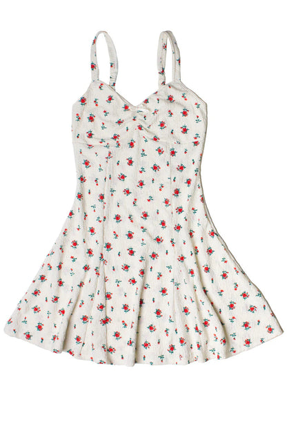 Rose Print Fit & Flare Mini Dress
