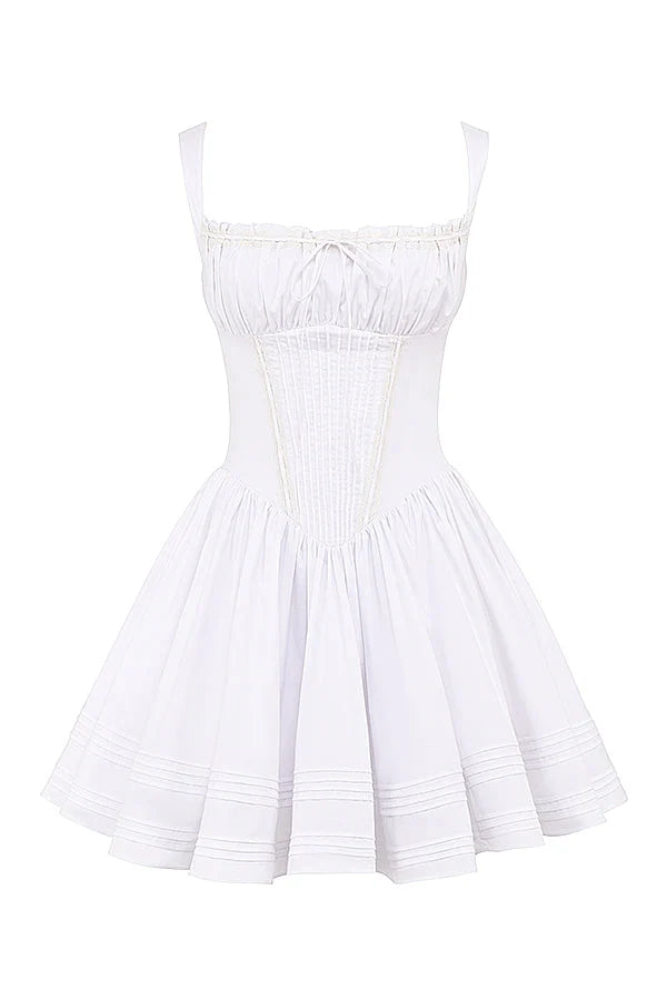 white cotton mini dress