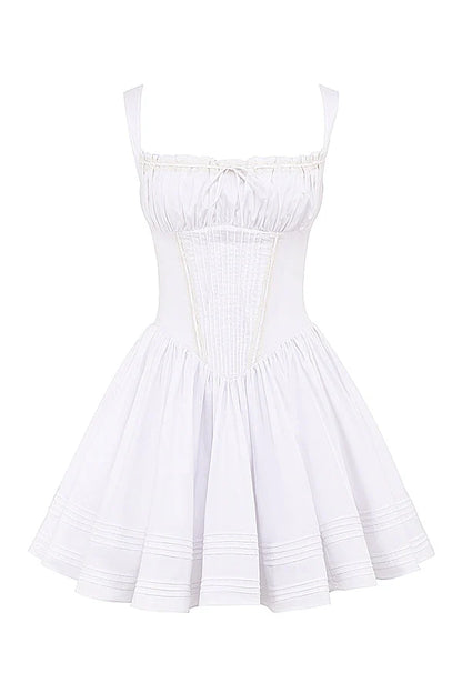 white cotton mini dress