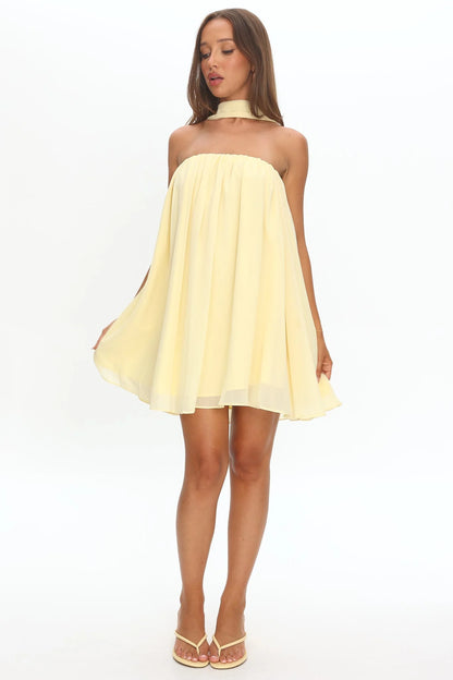 Read The Signs Strapless Mini Dress Butter