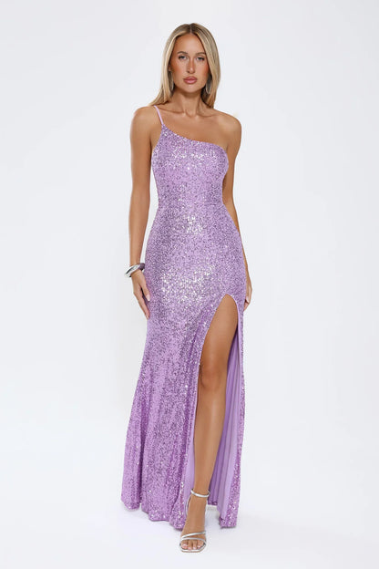 A New Glow Sequin Maxi Dress Lilac