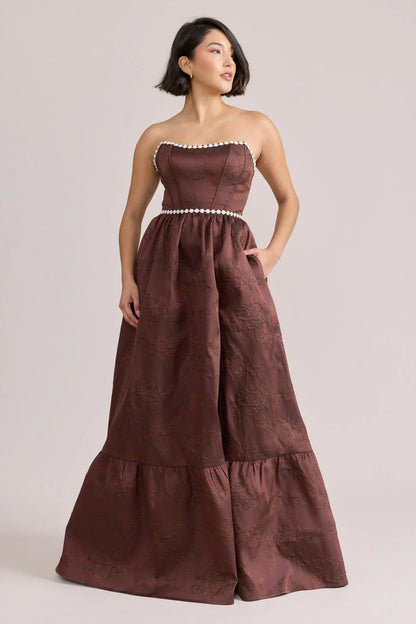 Ellapink Luxe Jacquard Dress | Made To Order