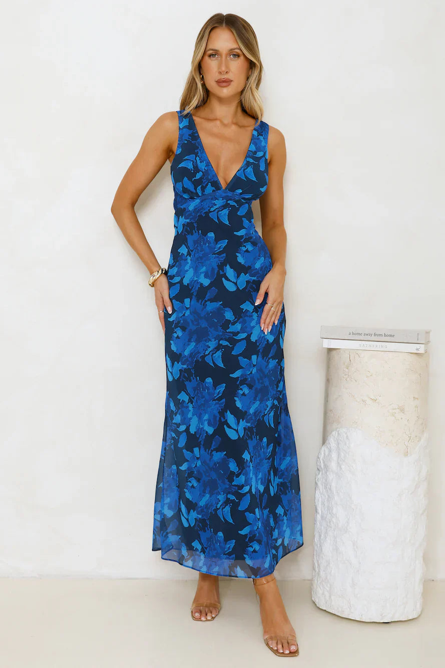 Let's Twirl Maxi Dress Blue