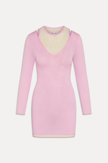 Logan Knit Mini Dress - Pink Cloud