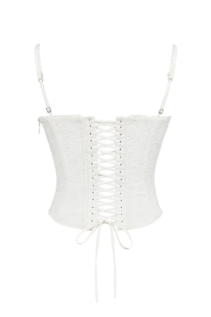White Broderie Anglais Corset