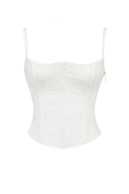 White Broderie Anglais Corset
