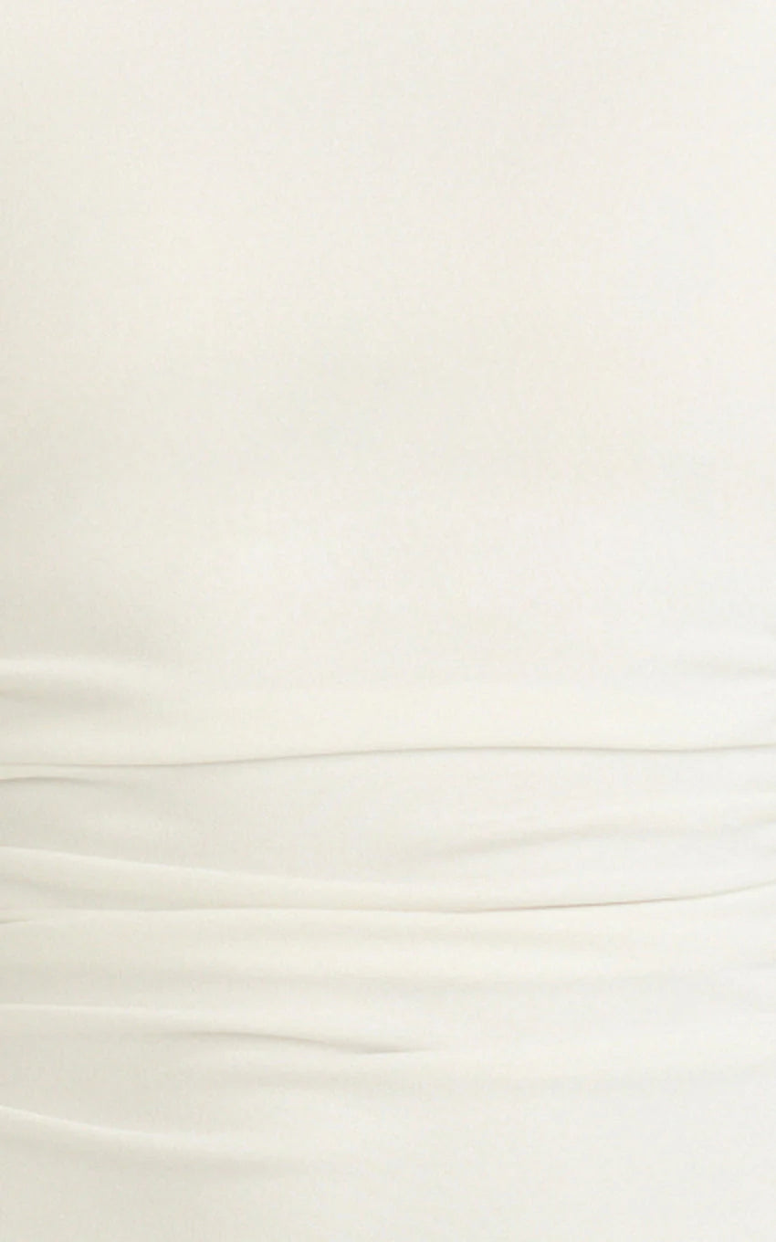 Eira Maxi Dress - High Neck Cap Sleeve Maxi Dress in White