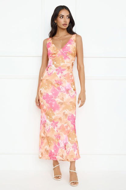 Floral Sunlight Maxi Dress Pink