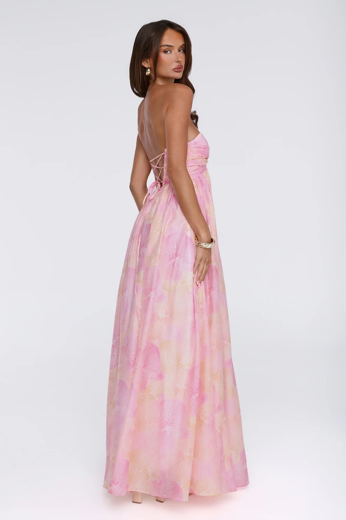 Twilight Spell Strapless Maxi Dress Floral