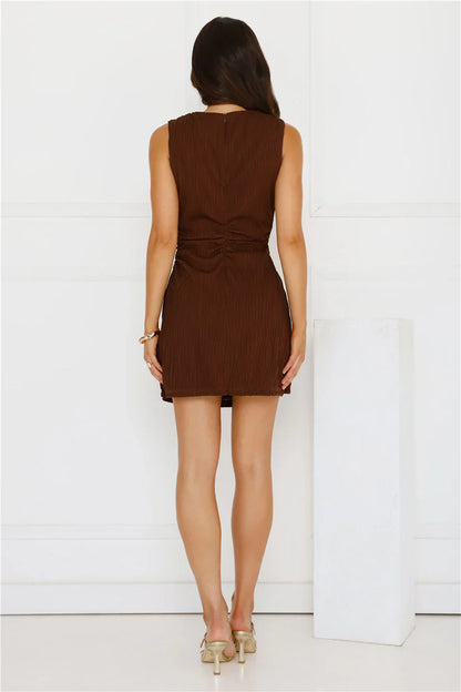 Deserve Myself Mini Dress Brown