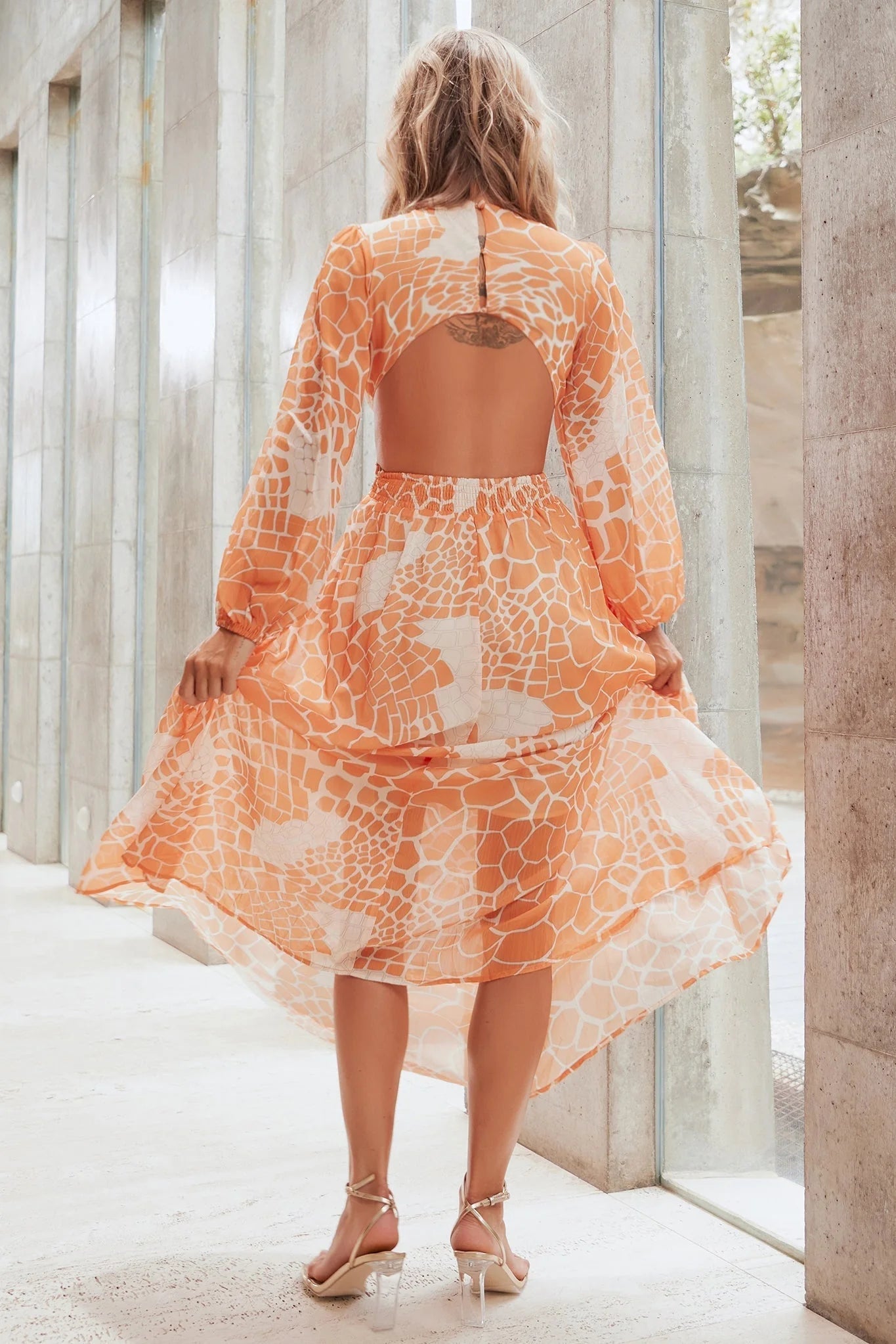 Here & There Maxi Dress - Orange