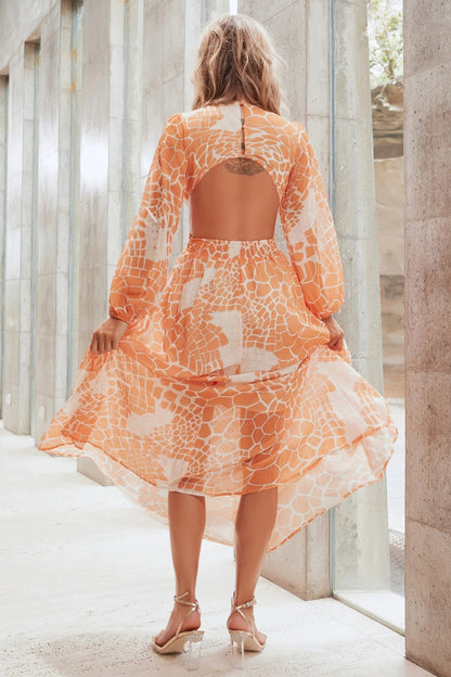 Here & There Maxi Dress - Orange