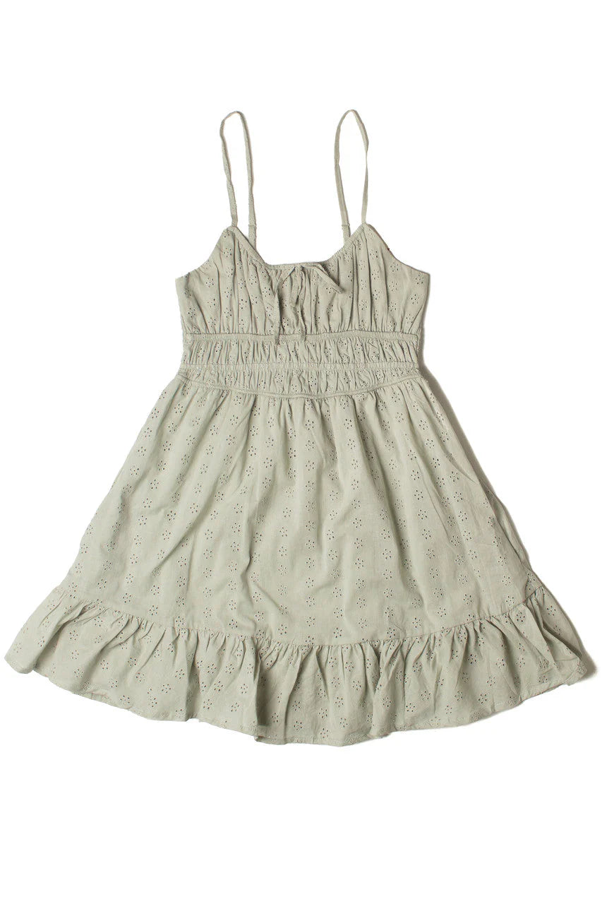 Floral Eyelet Milkmaid Mini Dress