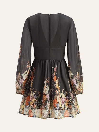 Floral Print Tie-Front Dress