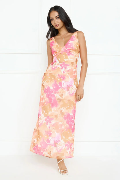 Floral Sunlight Maxi Dress Pink