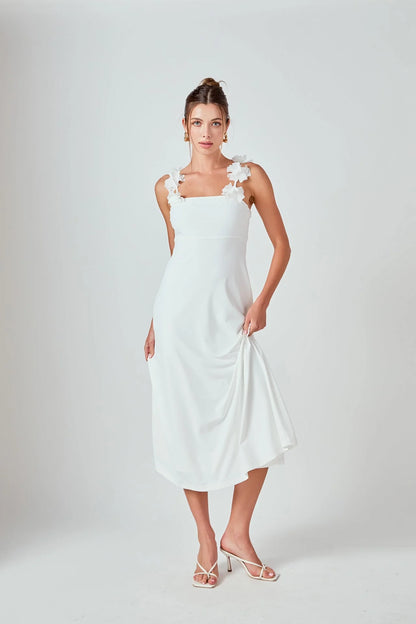 Rosette Shoulder Maxi Dress