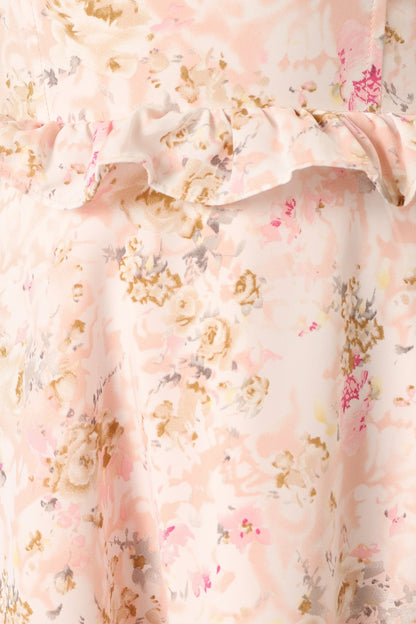 Lillee Tiered Maxi Dress - Pink Floral