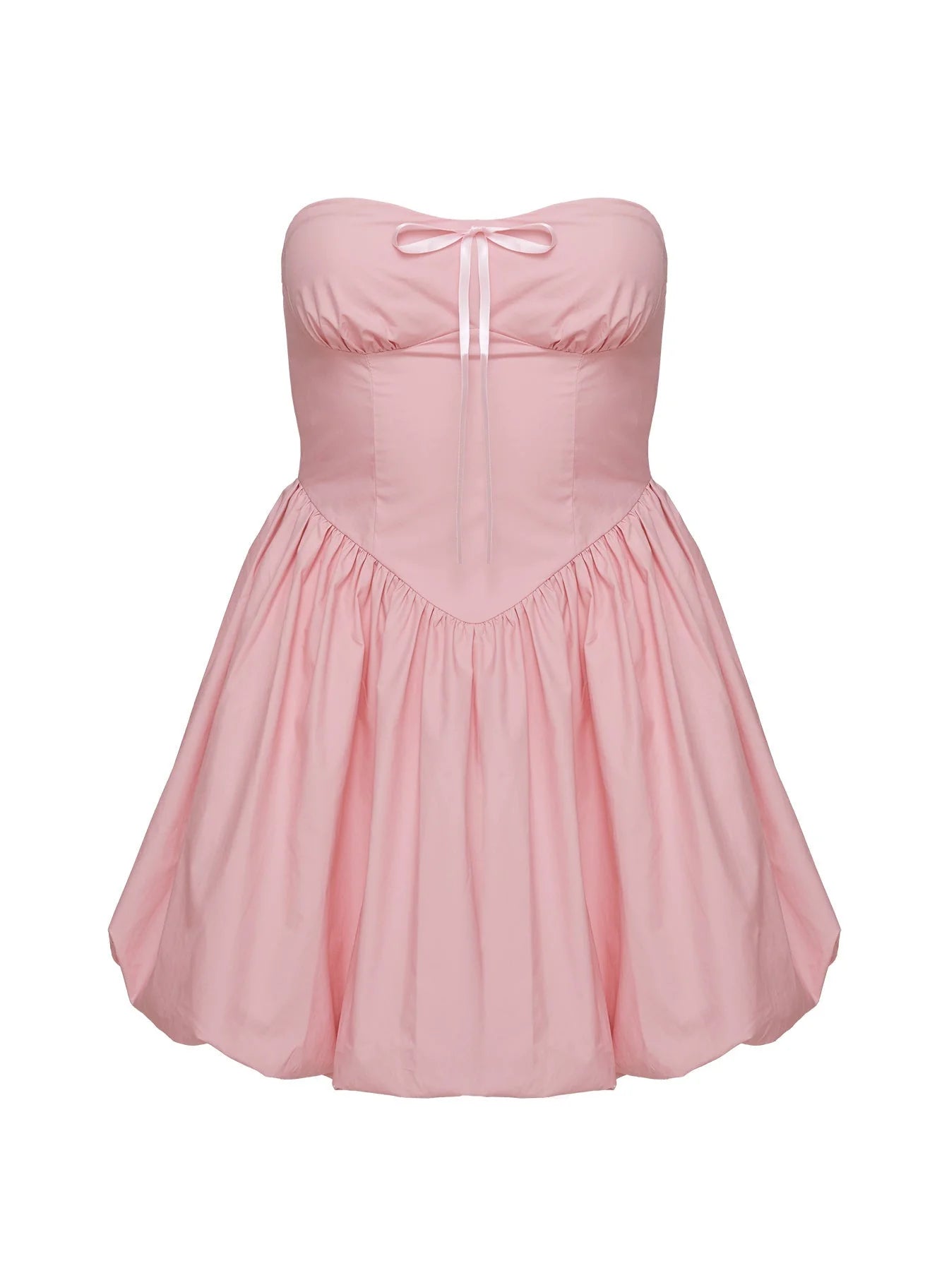 Melaina Bubble Hem Mini Dress Pink