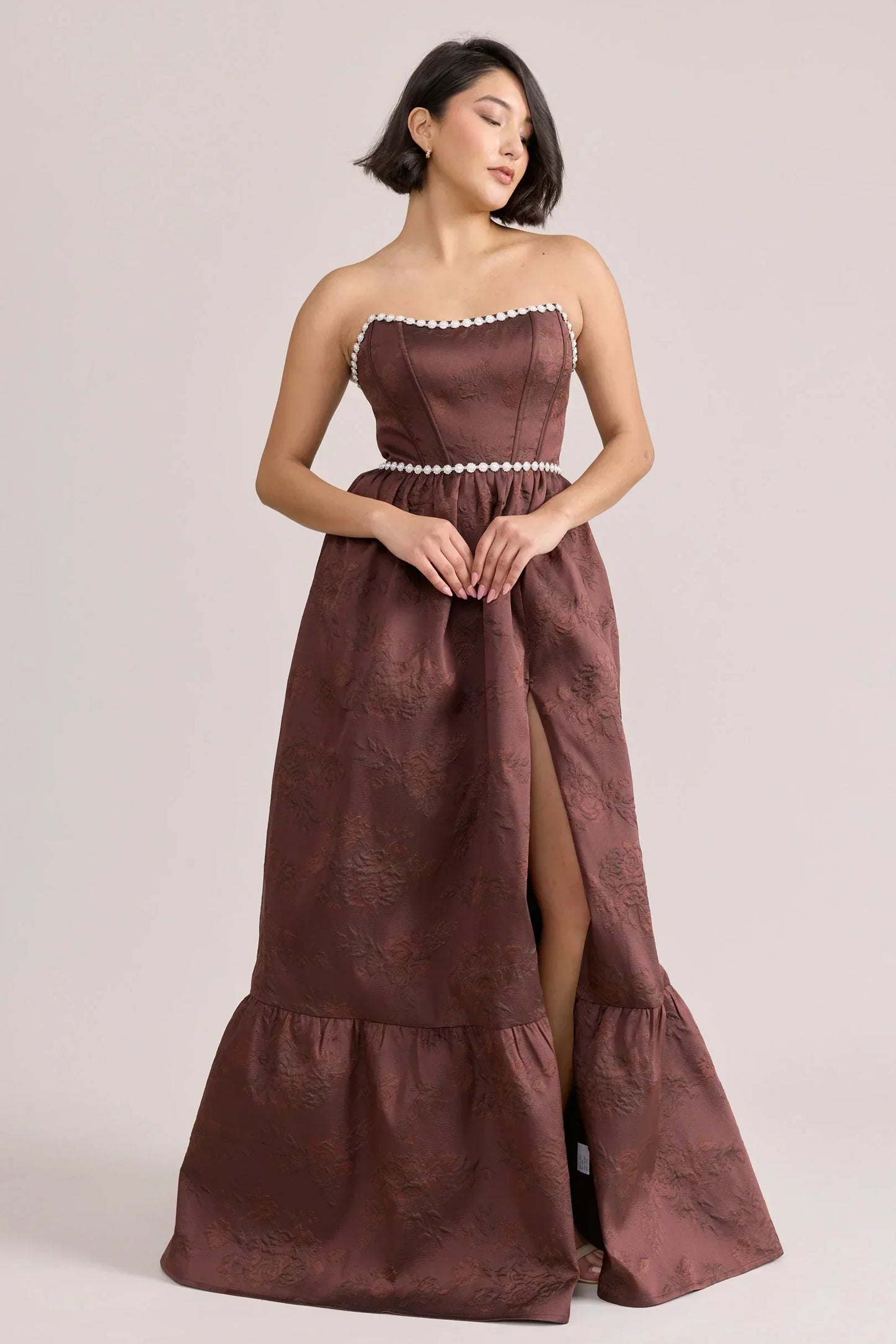 Ellapink Luxe Jacquard Dress | Made To Order