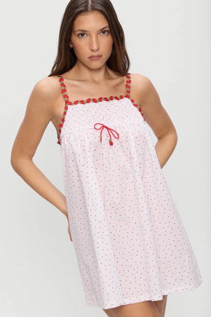 Coppola Cotton Babydoll Dress - Tiny Berry