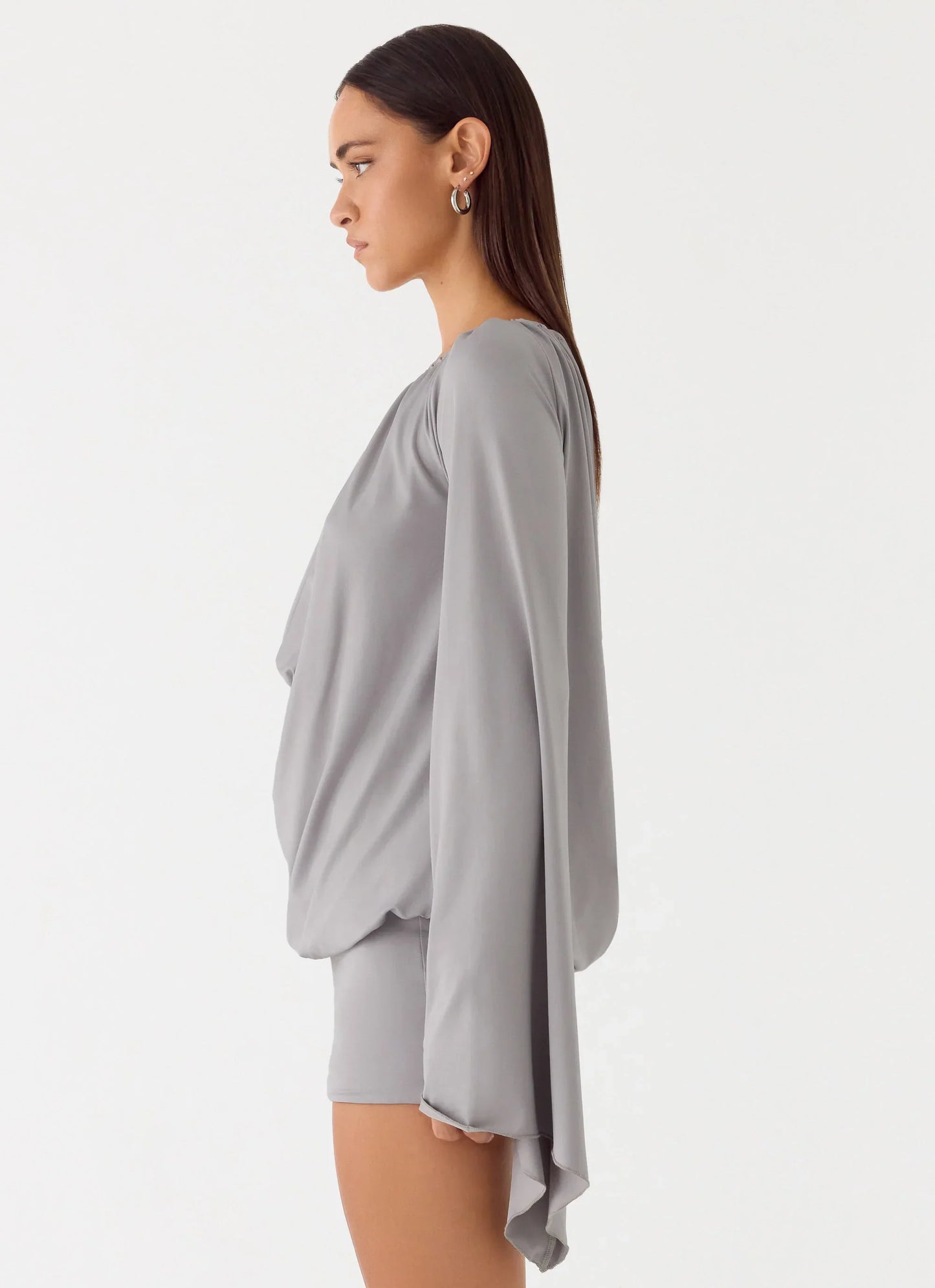 Kyrah Long Sleeve Mini Dress - Misty Blue
